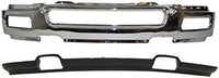 Front Bumper Face Bar Chrome + Lower Valance Primed With Fog Light Holes Direct Replacement Compatible With 2004-2005 Ford F-150 FO1002390 FO1095206 4L3Z17757BA 4L3Z17626BAB