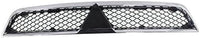 Front Grille Assembly Chrome Shell With Primed Insert Plastic Direct Replacement Compatible With 2008-2015 Mitsubishi Lancer MI1200255 7450A093