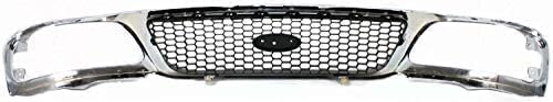Front Grille Chrome Shall And Honeycomb Insert Direct Replacement Compatible With 1999-2003 Ford F-150/1999 F-250 FO1200404 3L3Z8200BB