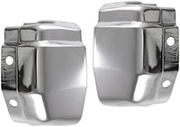 Set Of 2 Front Bumper End Cap Chrome Steel Left Driver & Right Passenger Side Direct Replacement Compatible With 1986-1992 Nissan Hardbody NI1005108 NI1004135 6202437G00 6202537G00