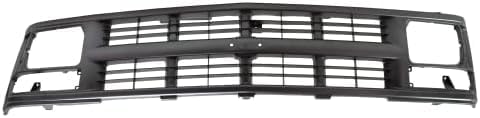 Front Grille Painted Silver Gray Shell And Cross Bar Insert Direct Replacement Compatible With 1994-2000 GMC C/K Series / 1994-1999 Suburban GM1200358 15709236