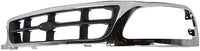Front Grille Cross Bar Chrome Shell With Gray Insert Plastic Direct Replacement Compatible With 1997-1998 Ford F-150 / F-250 FO1200320 F85Z8200BAA