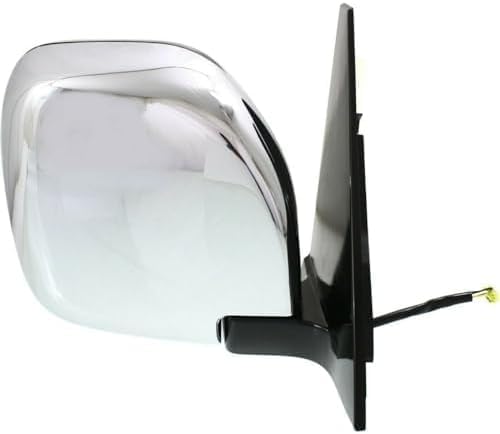 Set Of 2 Front Power Mirror Manual Folding Heated Chrome Plastic Left Driver & Right Passenger Side Direct Replacement Compatible With 2001-2006 Mitsubishi Montero MR478840 MR478839