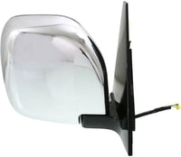 Set Of 2 Front Power Mirror Manual Folding Heated Chrome Plastic Left Driver & Right Passenger Side Direct Replacement Compatible With 2001-2006 Mitsubishi Montero MR478840 MR478839