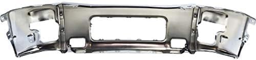 Front Bumper Face Bar Chrome Steel Direct Replacement Compatible With 2004-2015 Nissan Titan / 2005-2007 Armada NI1002136 62022ZR08A