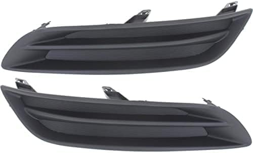 Set Of 2 Front Fog Light Cover Primed Plastic Left Driver & Right Passenger Side Direct Replacement Compatible With 2013-2015 Nissan Sentra NI1039126 NI1038126 622563SH0B 622573SH0B