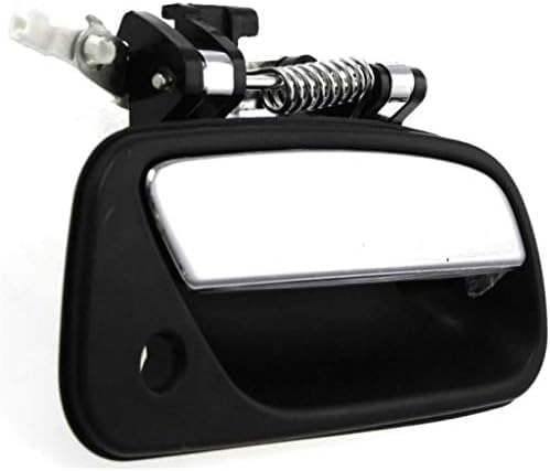 Front Exterior Door Handle Textured with Chrome Lever and Key Hole Plastic Right Passenger Side Direct Replacement Compatible with 1993-1998 Toyota T100 TO1311135 6921034020