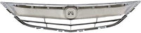 Front Grille Chrome Shell With Primed Insert Plastic Direct Replacement Compatible With 2013-2015 Acura ILX AC1200117 71121TX6A11-PFM