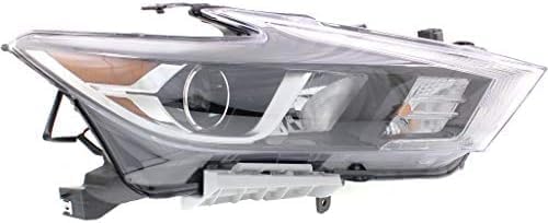 Front Head Light Assembly Plastic Right Passenger Side Direct Replacement Compatible With 2016-2018 Nissan Maxima NI2503235 260104RF9B 260104RF0B