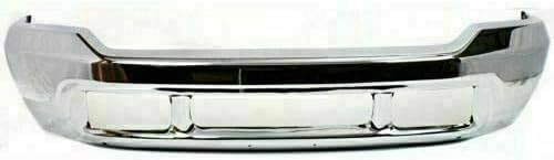 Front Bumper Chrome + Lower Valance + Mounting Plate & Support Brackets Left Driver & Right Passenger Side Direct Replacement Compatible With 2001-2004 Ford F-Series Super Duty