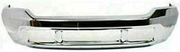 Front Bumper Chrome + Lower Valance + Mounting Plate & Support Brackets Left Driver & Right Passenger Side Direct Replacement Compatible With 2001-2004 Ford F-Series Super Duty