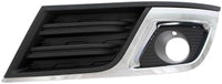 Set Of 2 Front Fog Light Moldings Plastic With Chrome Trim Left Driver & Right Passenger Side Direct Replacement Compatible With 2013-2017 Chevrolet Traverse GM1039148 GM1038148