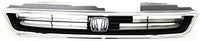 Front Grille Chrome Shell With Textured Insert Plastic Direct Replacement Compatible With 1994-1997 Honda Accord HO1200136 75101SV4902