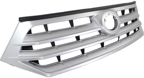 Front Grille Assembly Painted Silver Shell And Insert Direct Replacement Compatible With 2011-2013 Toyota Highlander TO1200346 531010E020