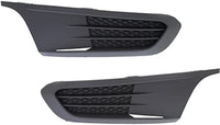 Front Bumper Grille Textured + Fog Light Covers Left Driver & Right Passenger Side Direct Replacement Compatible With 2011-2014 Volkswagen Jetta VW1036121 VW1038119 VW1039119