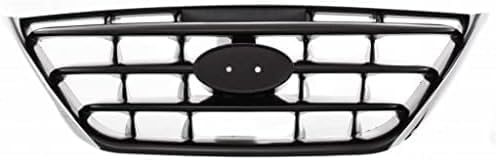 Front Grille Chrome Shell With Primed Insert Plastic Direct Replacement Compatible With 2004-2006 Hyundai Elantra HY1200140 863602D500