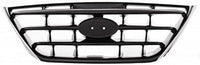 Front Grille Chrome Shell With Primed Insert Plastic Direct Replacement Compatible With 2004-2006 Hyundai Elantra HY1200140 863602D500