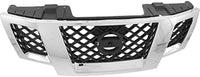 Front Grille Chrome Shell & Primed Insert Direct Replacement Compatible With 2009-2020 Nissan Frontier NI1200233 62310ZL00B