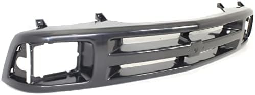 Front Grille Frame Primed With Sealed Beam Type Headlight Holes & Emblem Direct Replacement Compatible With 1995-1997 Chevrolet Blazer / 1994-1997 S10 Pickup GM1200225 12471807