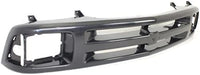 Front Grille Frame Primed With Sealed Beam Type Headlight Holes & Emblem Direct Replacement Compatible With 1995-1997 Chevrolet Blazer / 1994-1997 S10 Pickup GM1200225 12471807