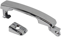 Front Exterior Door Handle Chrome Plastic Left Driver Side Direct Replacement Compatible with 2004-2008 Nissan Maxima / 2005-2015 Frontier NI1310120 80607EA05A 8282282Z60