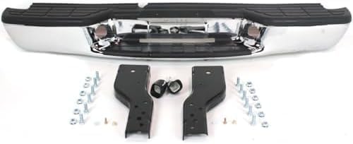 Rear Step Bumper Fleetside Chrome Steel Direct Replacement Compatible With 1998-2004 Chevrolet S10 Pickup GM1101102 12343438