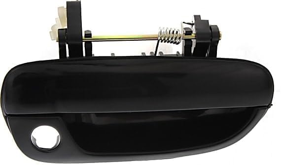 Set of 2 Front Exterior Door Handle Smooth Black Plastic Left Driver & Right Passenger Side Direct Replacement Compatible with 2000-2006 Hyundai Accent HY1311101 HY1310101
