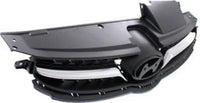 Front Grille Assembly Gray Shell And Insert With Chrome Molding Direct Replacement Compatible With 2011-2013 Hyundai Elantra HY1200165 863503X200