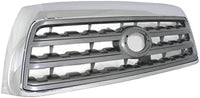 Front Grille Assembly Chrome Shell With Silver Insert Plastic Direct Replacement Compatible With 2008-2017 Toyota Sequoia TO1200329 531000C190