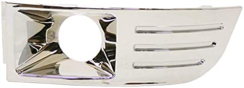 Set Of 2 Front Fog Light Molding Chrome Right Passenger & Left Driver Side Direct Replacement Compatible With 2009-2012 Ford Flex FO2599105 FO2598105 8A8Z17E810B 8A8Z17E811B