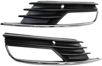 Set Of 2 Front Fog Light Molding Textured Plastic Right Passenger & Left Driver Side Direct Replacement Compatible With 2015-2016 Audi A3 AU1039129 AU1038129 8V5807682A9B9