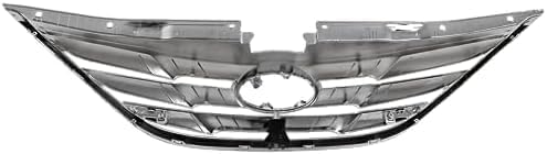 Front Grille Assembly Chrome Shell And Insert Direct Replacement Compatible With 2011-2013 Hyundai Sonata HY1200154 863503S100
