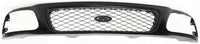 Front Grille Primed Shell And Mesh Insert Plastic Direct Replacement Compatible With 1997-1998 Ford F-150 / F-250 FO1200328 F65Z8200AAN F85Z8200CAA