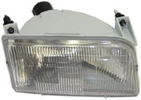 AUTOS PARTS PLUS Front Grille Shell With Gray Insert+ Bezel Chrome + Header Panel + Headlight + Signal & Corner Lamp Left And Right Side Direct Replacement Compatible With 1992-1997 Ford F-Series