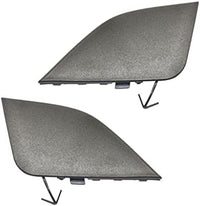 Set Of 2 Front Bumper Tow Hook Cover Access Hole Textured Left Driver & Right Passenger Side Direct Replacement Compatible With 2016-2018 Toyota RAV4 TO1029107 TO1029108