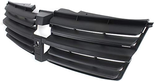 Front Grille Textured Dark Gray Shell And Insert Plastic Direct Replacement Compatible With 2008-2010 Dodge Grand Caravan CH1200310 5113126AA