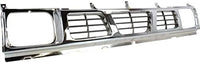 Front Grille Chrome Shell With Gray Insert Plastic Direct Replacement Compatible With 1993-1997 Nissan Pickup NI1200116 6231055G10