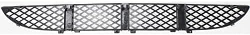 Front Bumper Center Grille Primed Plastic Direct Replacement Compatible With 2000-2002 Mercedes Benz E-Class MB1036101 2108850053