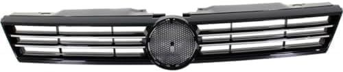 Front Grille Chrome Shell With Primed Insert Plastic Direct Replacement Compatible With 2011-2014 Volkswagen Jetta VW1200149 5C6853651AZLL