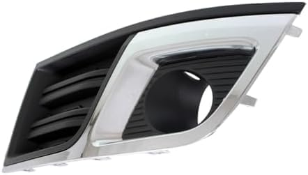 Set Of 2 Front Fog Light Moldings Plastic With Chrome Trim Left Driver & Right Passenger Side Direct Replacement Compatible With 2013-2017 Chevrolet Traverse GM1039148 GM1038148