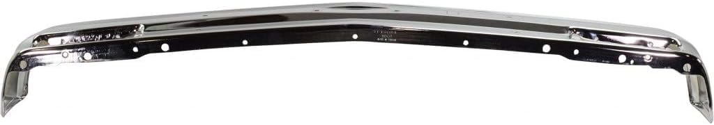Front Bumper Face Bar Chrome Steel Without Molding Holes Direct Replacement Compatible With 1983-1990 Chevrolet S10 Blazer / 1982-1990 Pickup GM1002365 14033726