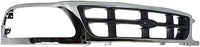 Front Grille Cross Bar Chrome Shell With Gray Insert Plastic Direct Replacement Compatible With 1997-1998 Ford F-150 / F-250 FO1200320 F85Z8200BAA