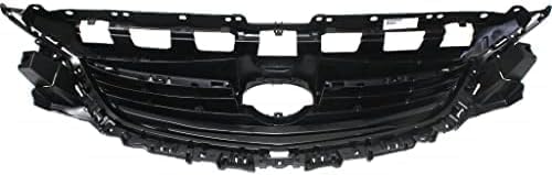 Front Grille Assembly Textured Gray Shell and Insert Plastic Direct Replacement Compatible With 2014-2017 Mazda 6 MA1200192 GHP950712E
