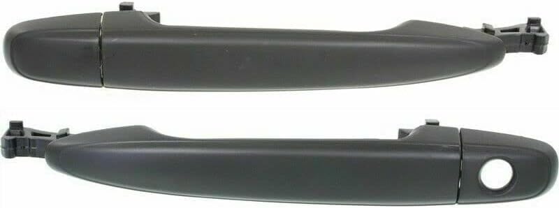 Set of 2 Front Exterior Door Handle Smooth Black Right Passenger & Left Driver Side Direct Replacement Compatible with 2003-2009 Toyota Land Cruiser / 2008-2017 Highlander 6921128070