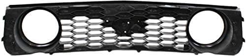 Front Bumper Upper & Lower Grille Textured Black Shell And Insert Plastic Direct Replacement Compatible With 2005-2009 Ford Mustang FO1200422 FO1036114 6R3Z8200BA 7R3Z17K945BA