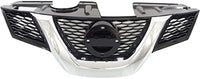Front Grille Primed With Chrome Molding Plastic Direct Replacement Compatible With 2014-2015 Nissan Rogue NI1200258 623104BA0A