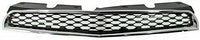 Front Bumper Upper & Lower Grille Chrome Shell & Primed Insert Direct Replacement Compatible With 2010-2015 Chevrolet Equinox GM1200621 GM1200622 25798747 25798744