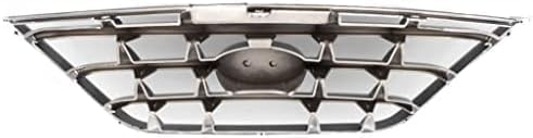 Front Grille Chrome Shell With Primed Insert Plastic Direct Replacement Compatible With 2004-2006 Hyundai Elantra HY1200140 863602D500