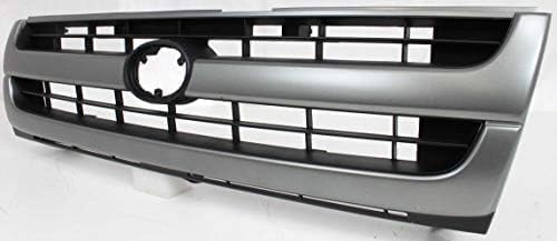 Front Grille Assembly Painted Silver Shell With Black Insert Plastic Direct Replacement Compatible With 1997-2000 Toyota Tacoma TO1200204 5310004060