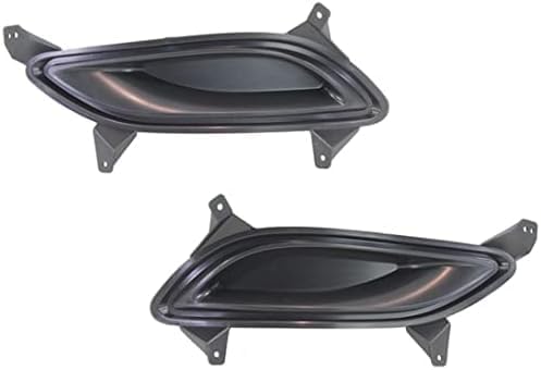 Set Of 2 Front Fog Light Cover Primed Plastic Left Driver & Right Passenger Side Direct Replacement Compatible With 2011-2013 Hyundai Sonata HY1039110 HY1038110 865243S000 865233S000